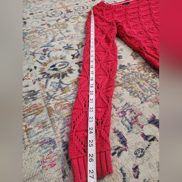 Tommy Hilfiger, Women's Red Knit Crew Neck Soft Long Sleeve Sweater, sz LG - Picture 12 of 15